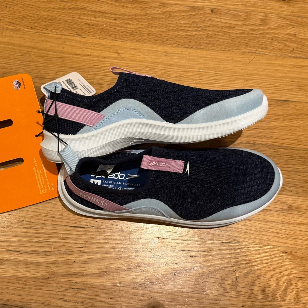 Speedo Blue and Pink Aqua Shoes - Medium (Youth 2-3)